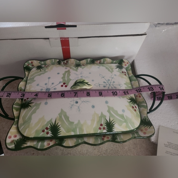 NIB Temp-tations Christmas Ceramic Casserole Dish with Lid - Picture 5 of 9